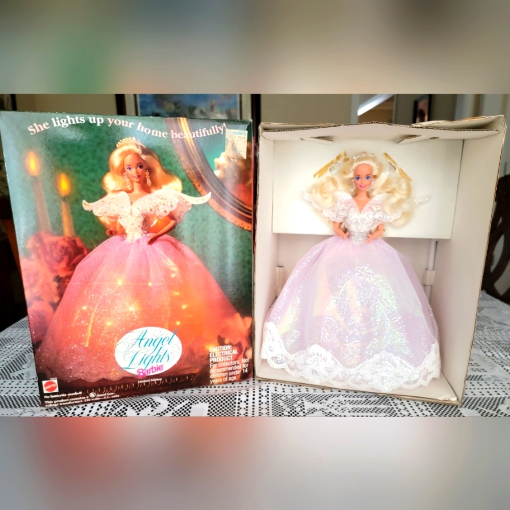 Angel Lights Barbie Doll Tree Topper Light up Angel Limited Edition 1993